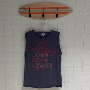 Country Deep Distressed Tank Top